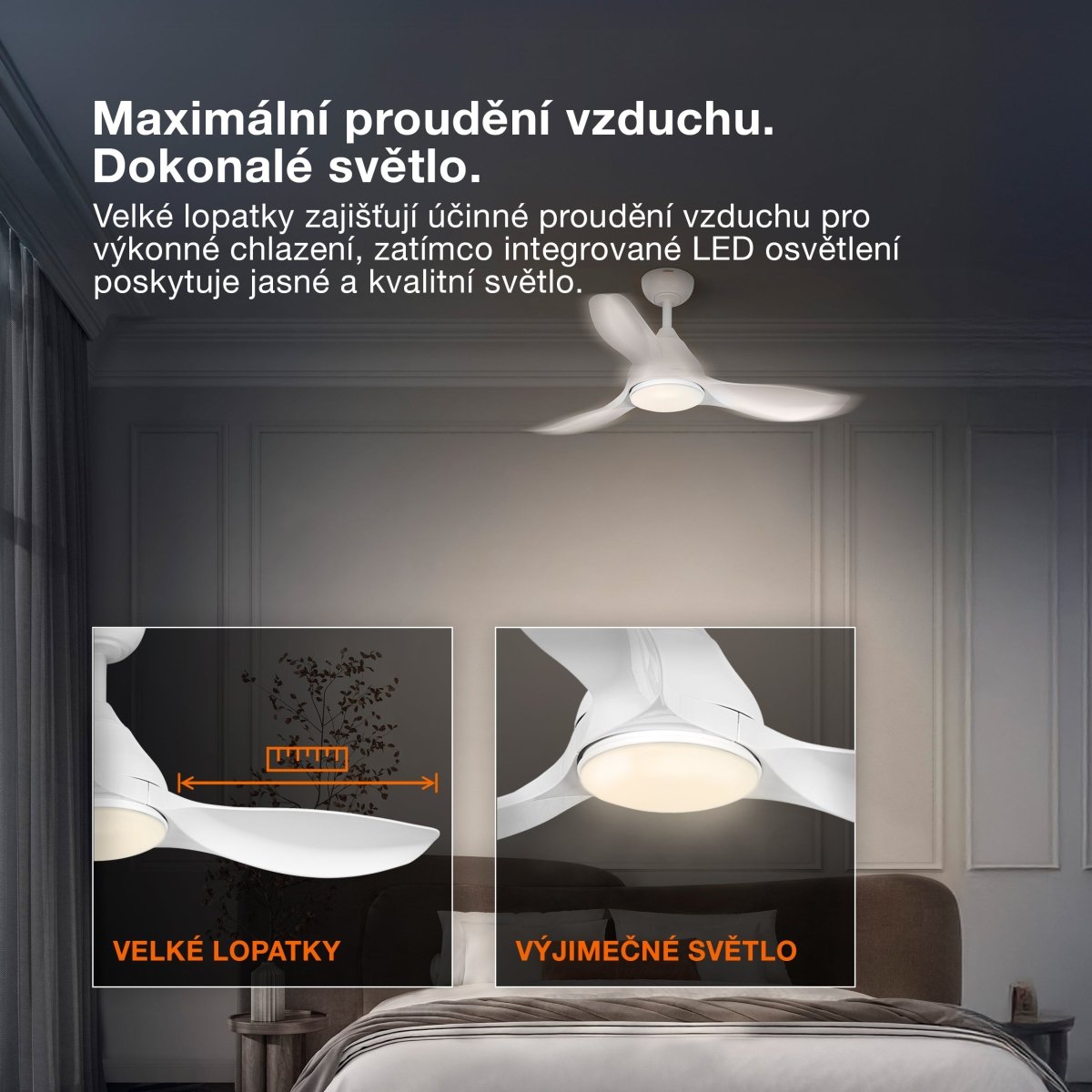 4058075857810 - Stropní ventilátor Fohn 1168 mm 41 W, laditelná bílá - Stropní ventilátor - Czechia LEDVANCE e-shop