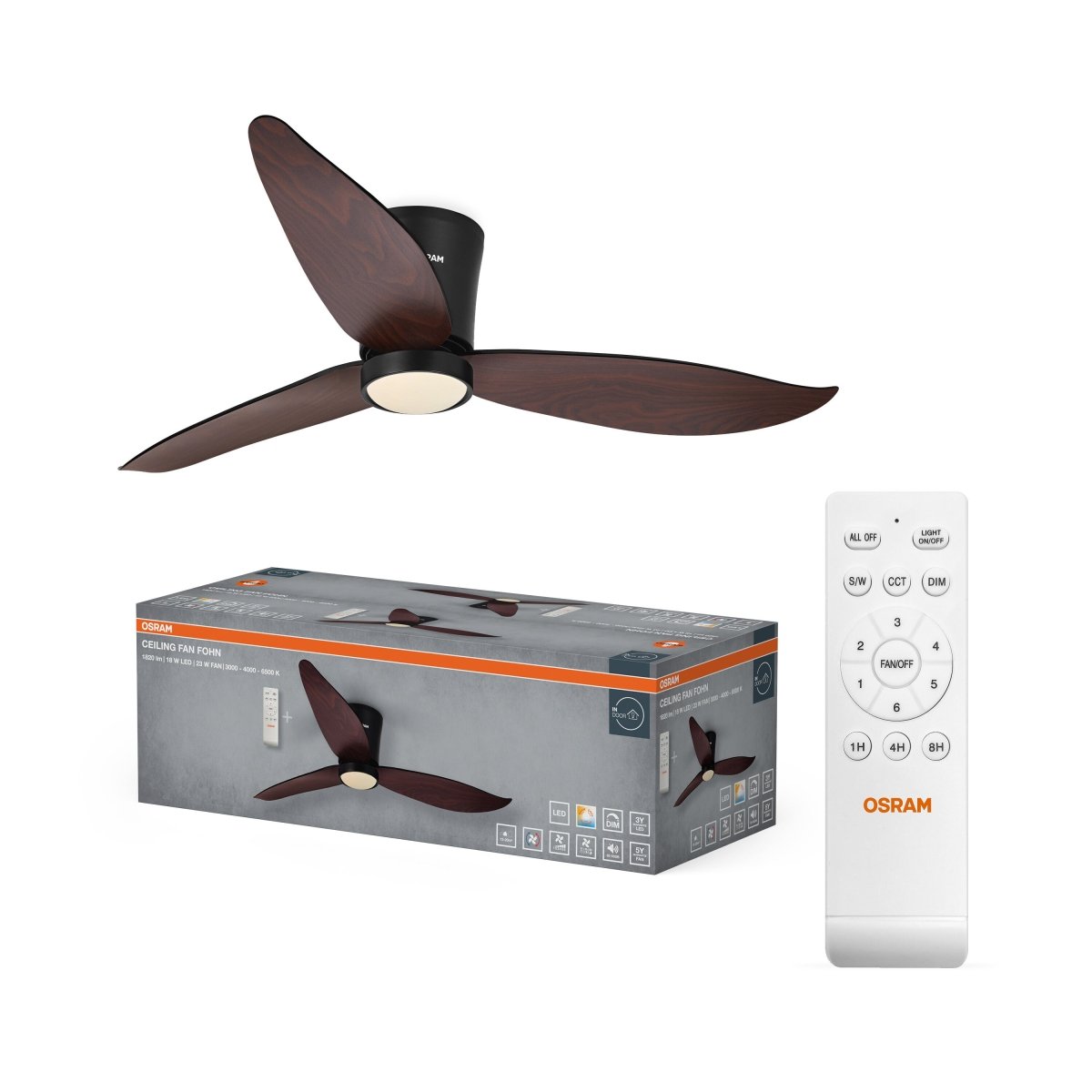 4058075857810 - Stropní ventilátor Fohn 1168 mm 41 W, laditelná bílá - Stropní svítidlo - Czechia LEDVANCE e-shop