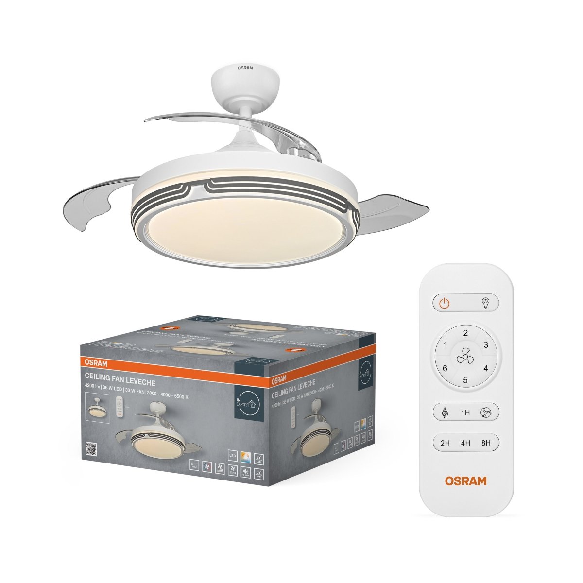 4058075857896 - Stropní ventilátor Leveche 1060 mm 66 W, laditelná bílá - Stropní svítidlo - Czechia LEDVANCE e-shop