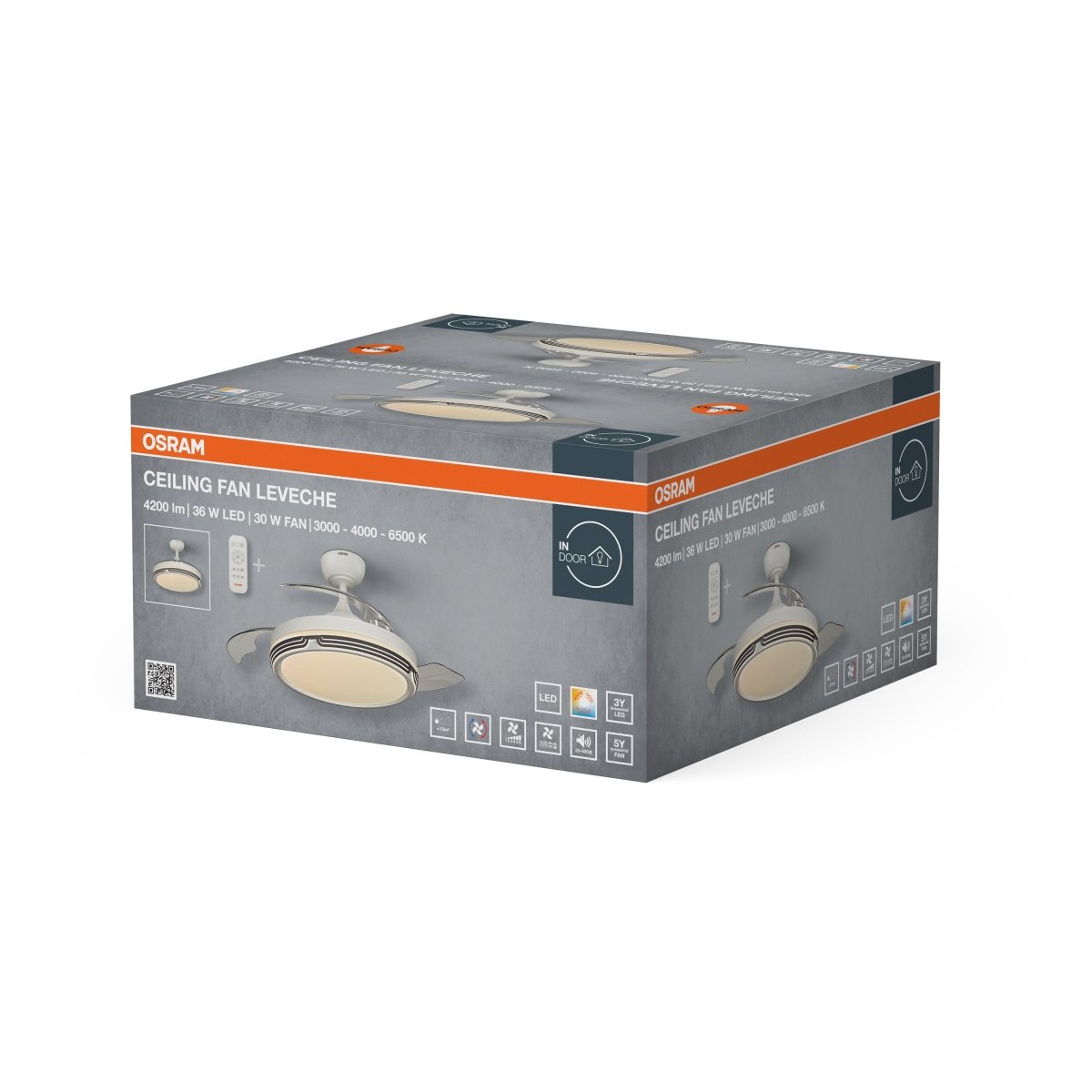4058075857896 - Stropní ventilátor Leveche 1060 mm 66 W, laditelná bílá - Stropní svítidlo - Czechia LEDVANCE e-shop