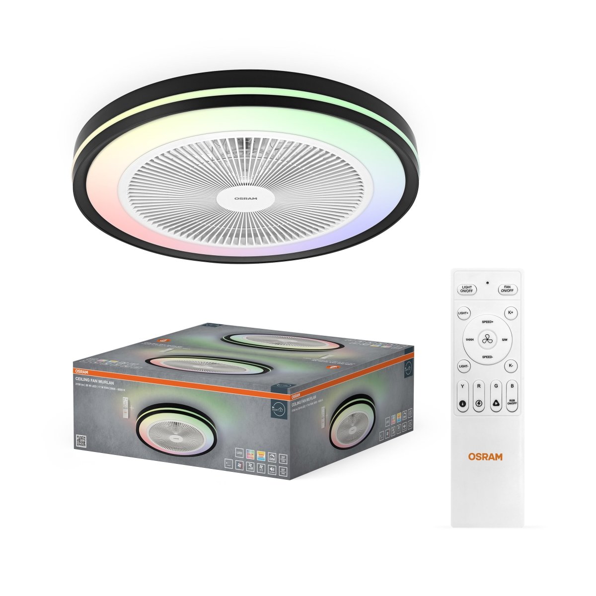 4058075857995 - Stropní ventilátor Murlan 490 mm 43 W, laditelná bílá RGB - Stropní svítidlo - Czechia LEDVANCE e-shop