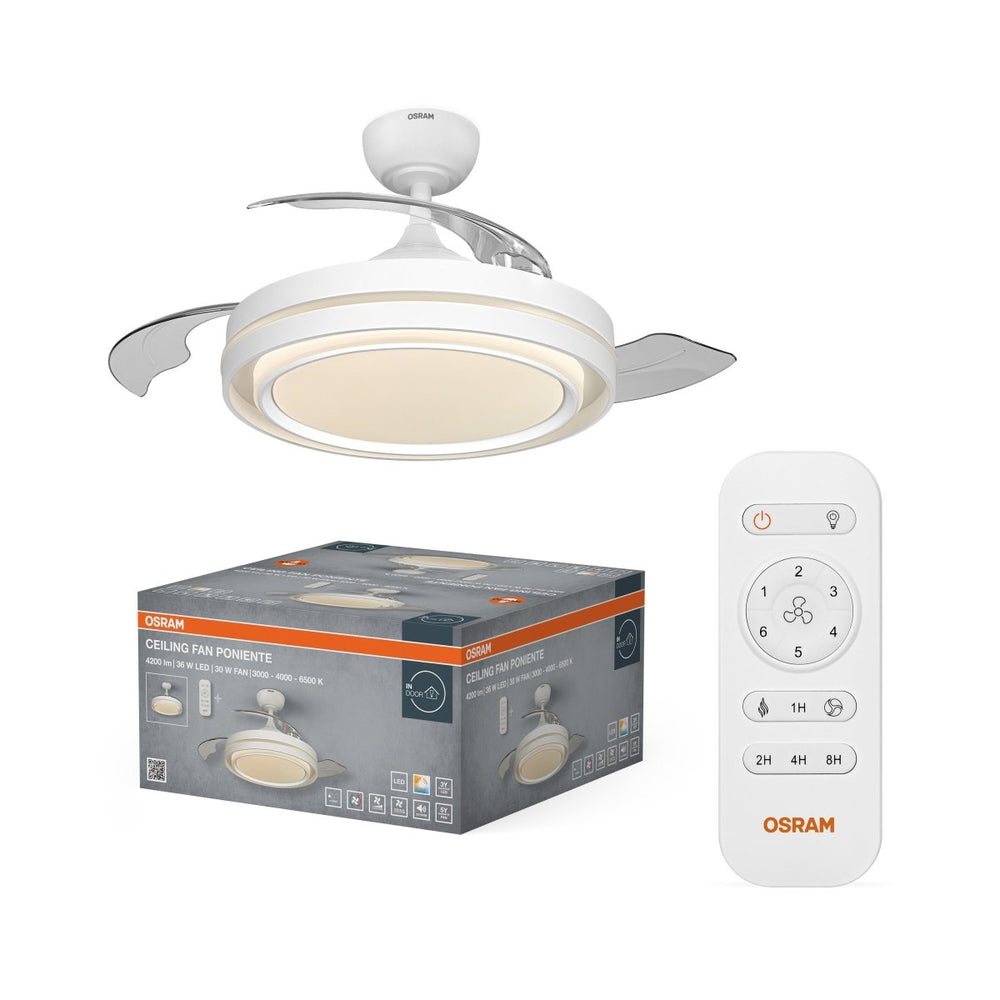 Stropní ventilátor Poniente 1060 mm 66 W, laditelná bílá