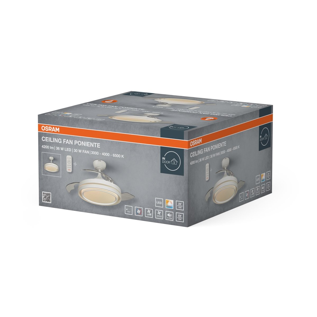 4058075857919 - Stropní ventilátor Poniente 1060 mm 66 W, laditelná bílá - Stropní svítidlo - Czechia LEDVANCE e-shop
