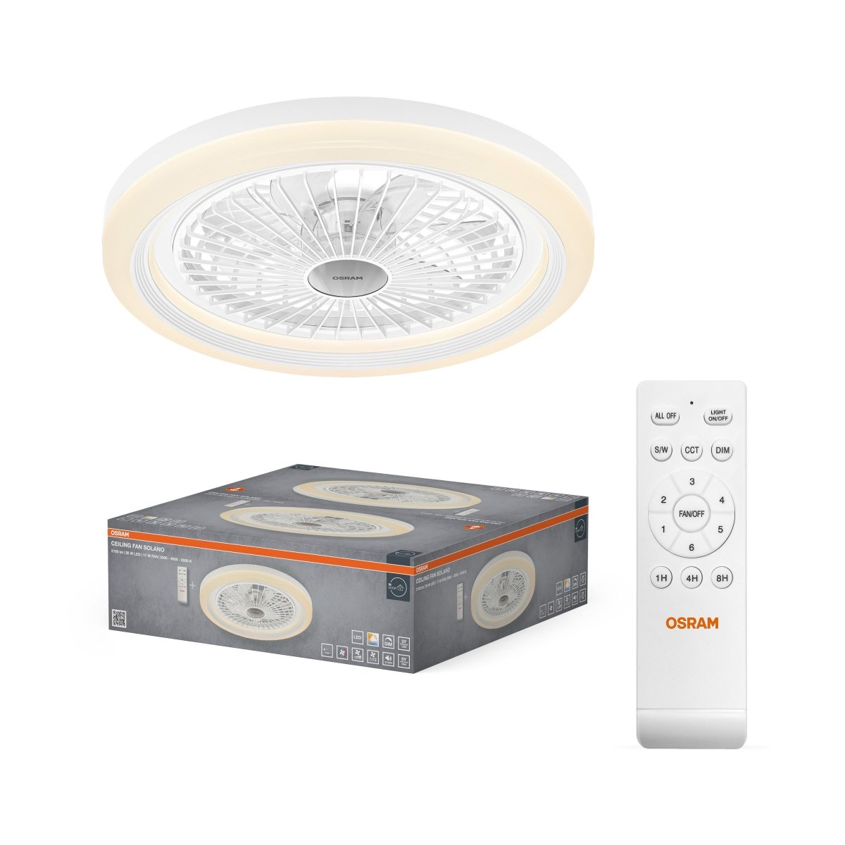 4058075857971 - Stropní ventilátor Solano 490 mm 43 W, laditelná bílá - Stropní svítidlo - Czechia LEDVANCE e-shop