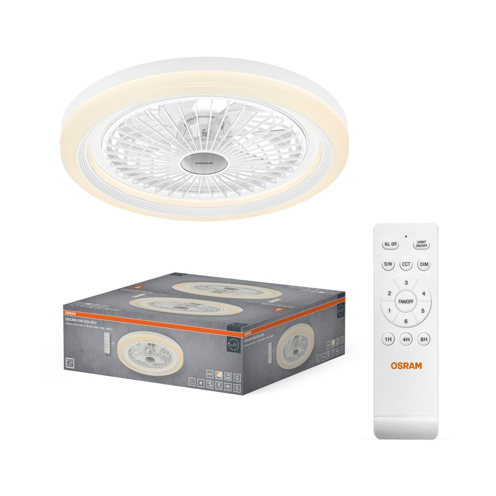 Stropní ventilátor Solano 490 mm 43 W, laditelná bílá