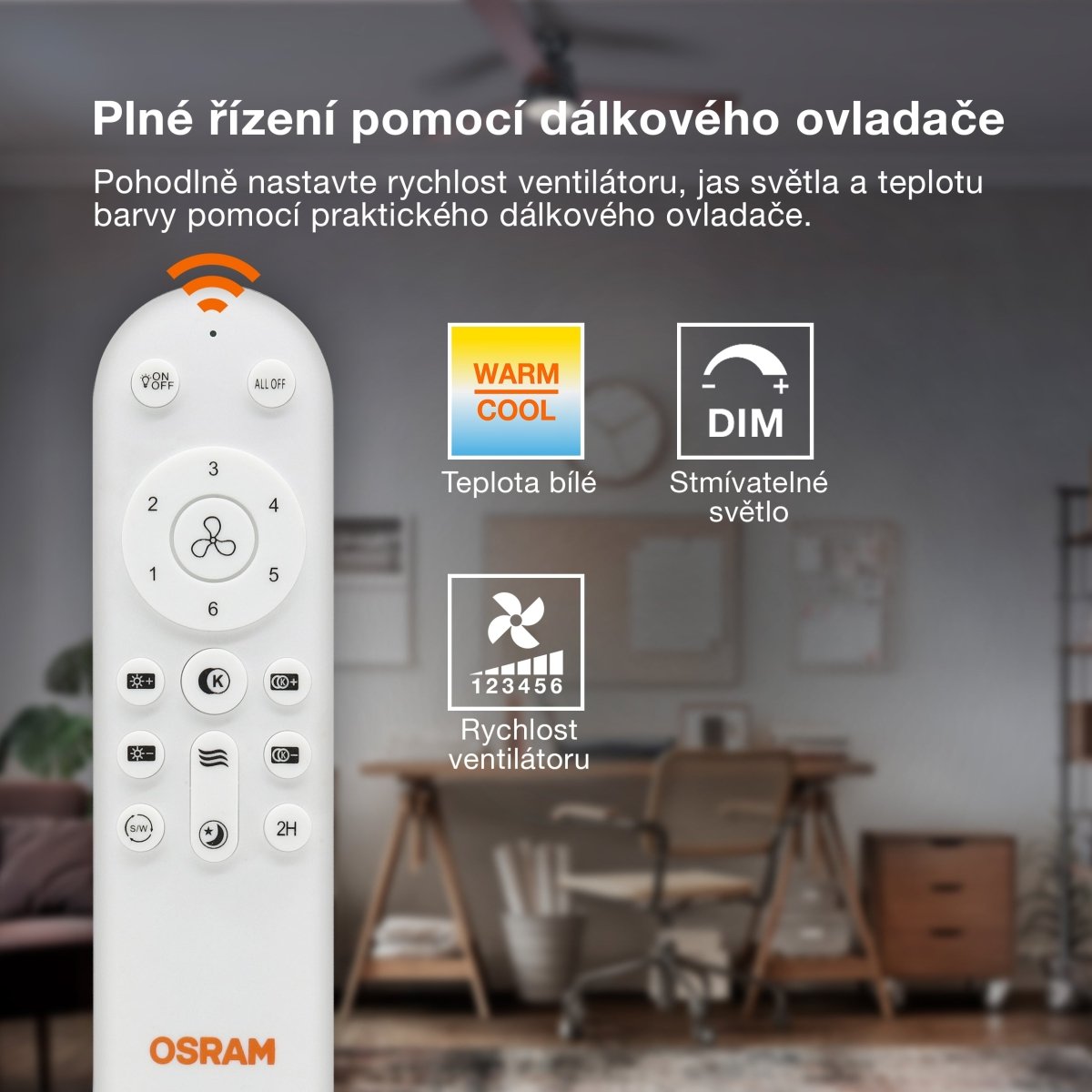4099854847103 - Stropní ventilátor Sudestada 450 mm 45 W, laditelná bílá - Stropní ventilátor - Czechia LEDVANCE e-shop