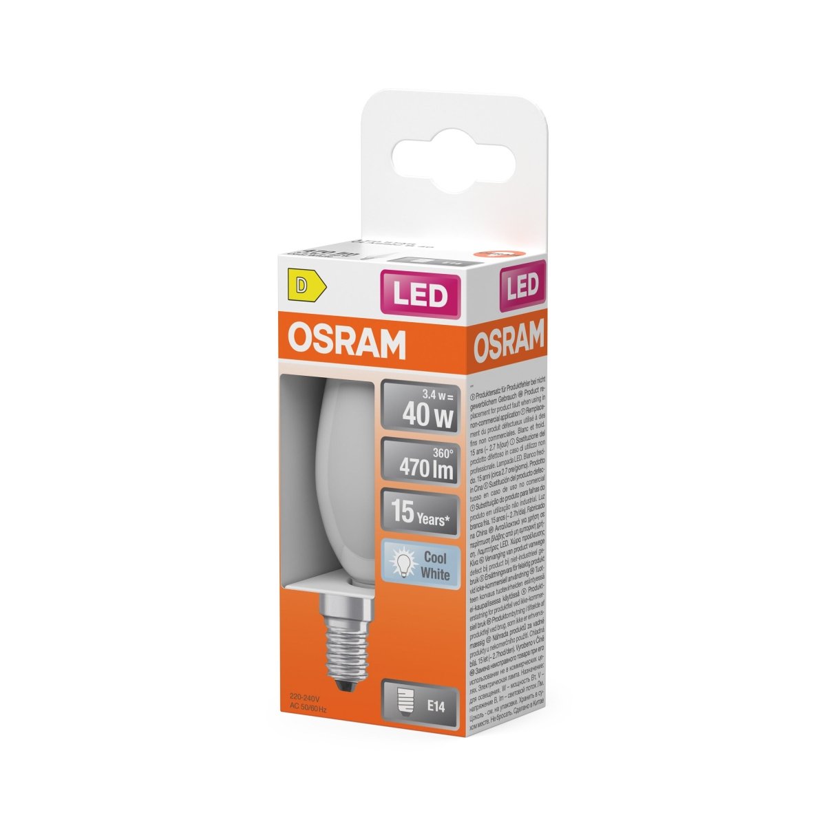 4099854467851 - Svíčková LED matná žárovka E14 4 W CLASSIC B, studená bílá OSRAM - Žárovka - LEDVANCE e - shop