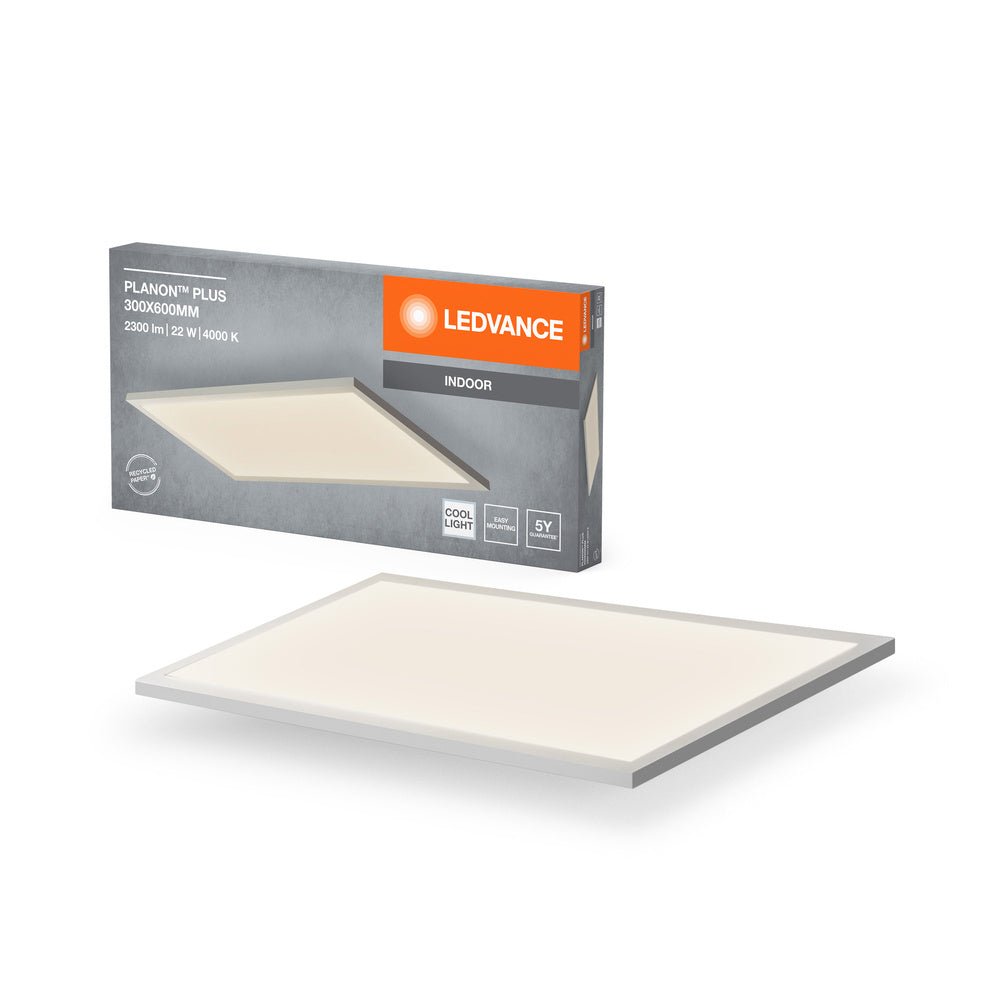 Tenký přisazený panel PLANON PLUS 300x600 22W, studená bílá