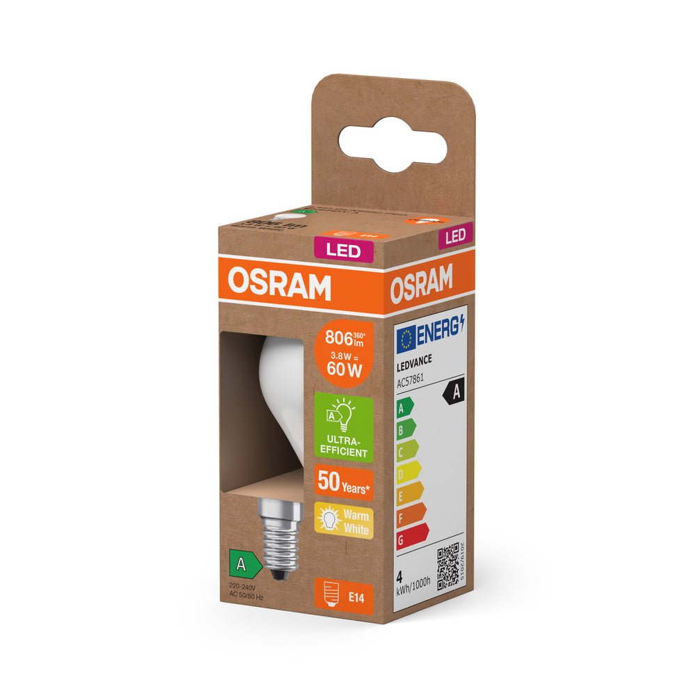 4099854255816 - Účinná LED žárovka matná E14 3.8W CLASSIC P, studená bílá - Žárovka - LEDVANCE e - shop