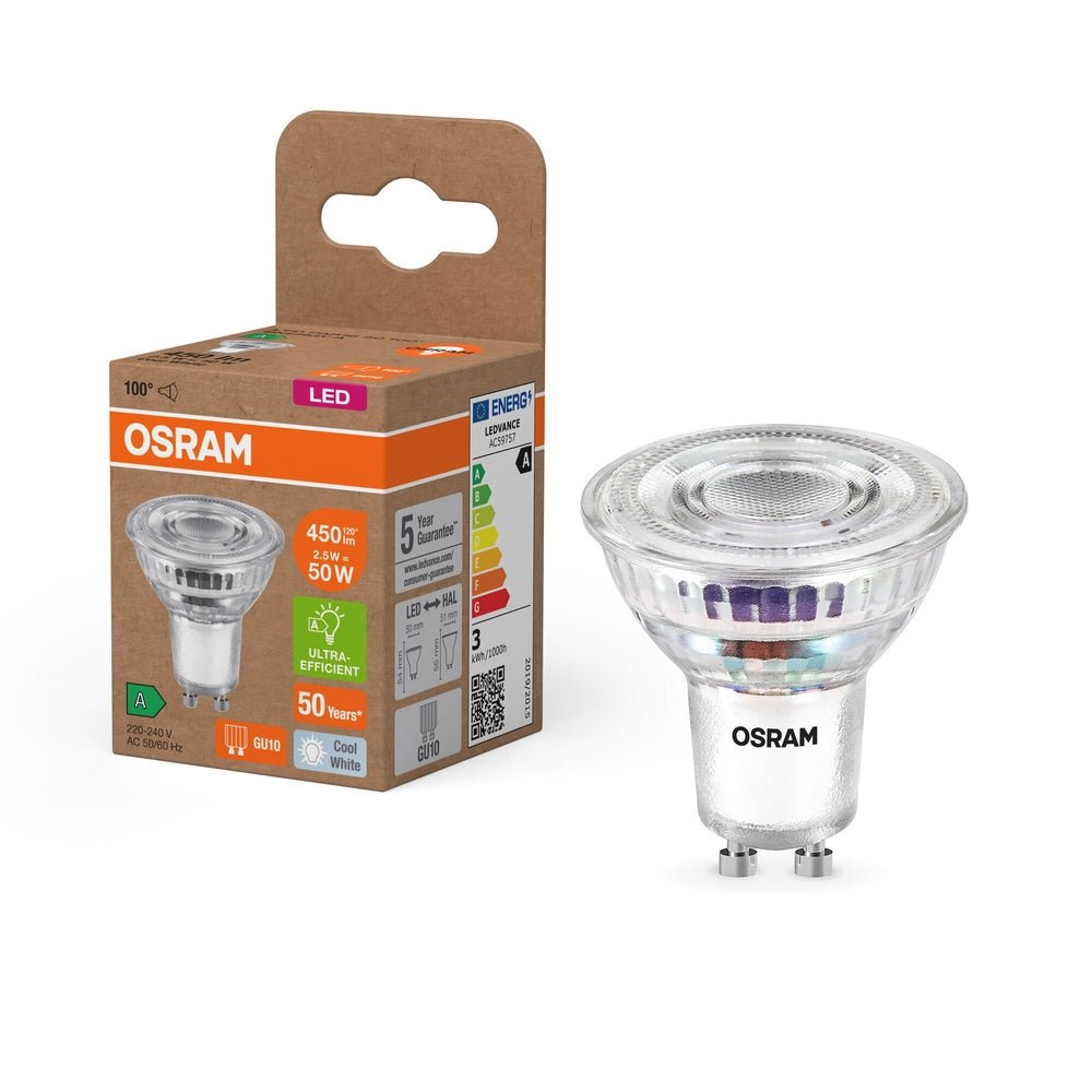 Ultra účínná LED bodovka 2.5W GU10 PAR16, studená bílá