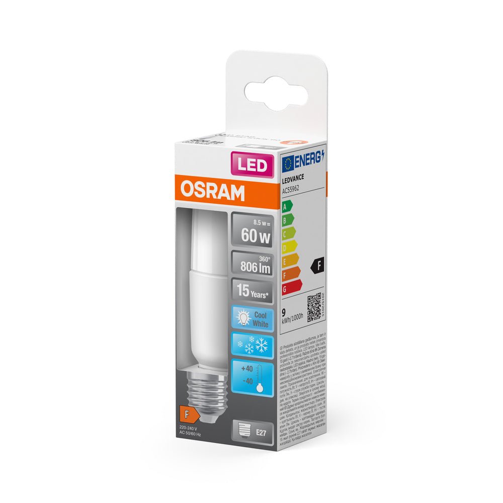 4058075059177 - Úsporná LED žárovka E27 8.5W STAR STICK, studená bílá - Žárovka - LEDVANCE e - shop