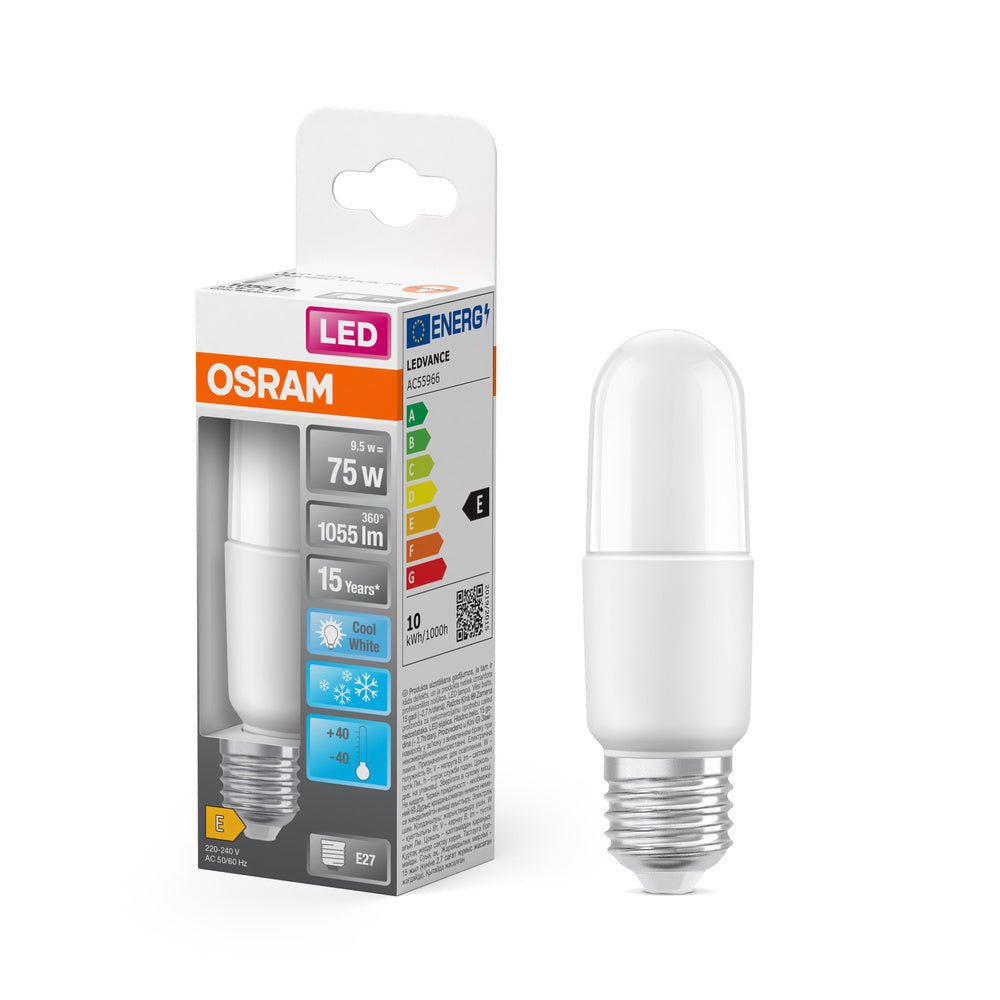 Úsporná LED žárovka E27 9.5W STAR STICK, studená bílá