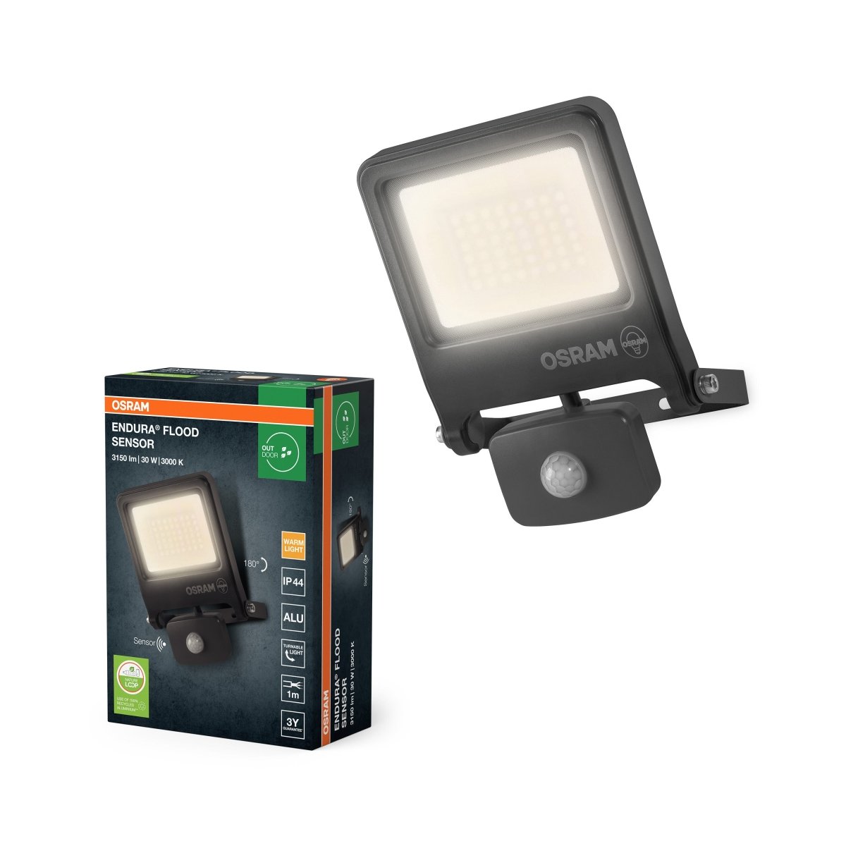 4099854487217 - Venkovní LED reflektor se senzorem 30 W ENDURA teplá bílá OSRAM - Reflektor - LEDVANCE e - shop