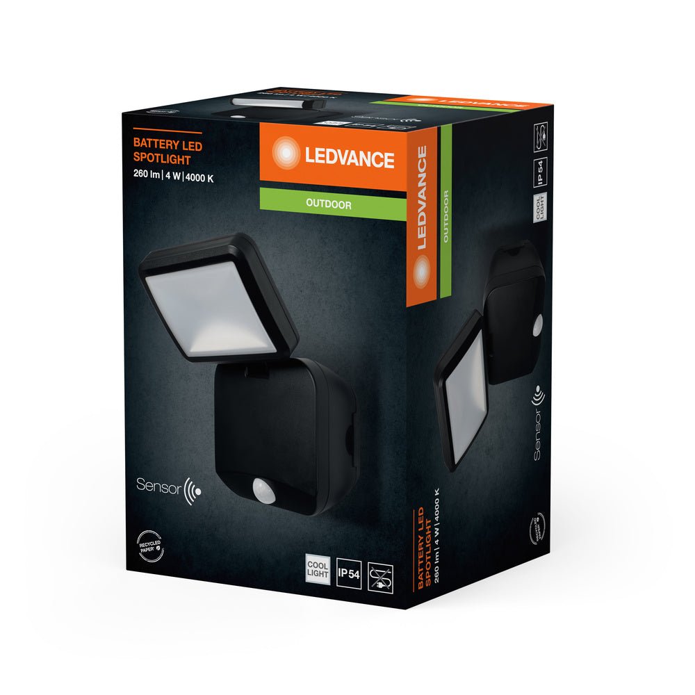 4058075227347 - Venkovní LED svítidlo se senzorem 4 W BATTERY studená bílá - Nástěnné venkovní svítidlo - LEDVANCE e - shop