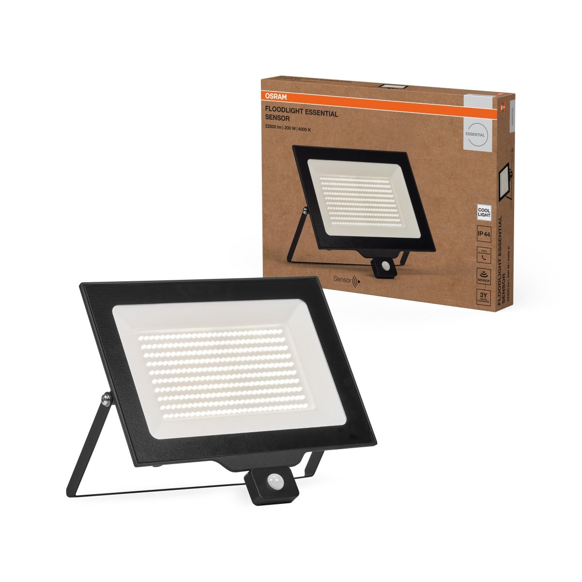 4099854430015 - Venkovní Reflektor Essential se senzorem 200W, Studená Bílá - Reflektor - Czechia LEDVANCE e - shop