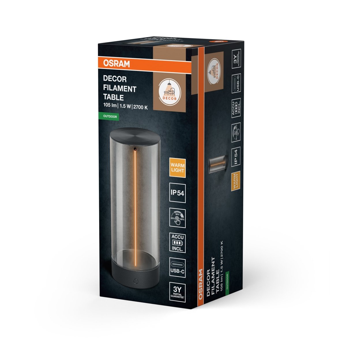 4099854415777 - Venkovní stolní lampa ENDURA Style Filament, USB nabíjení, IP54 - Czechia LEDVANCE e - shop