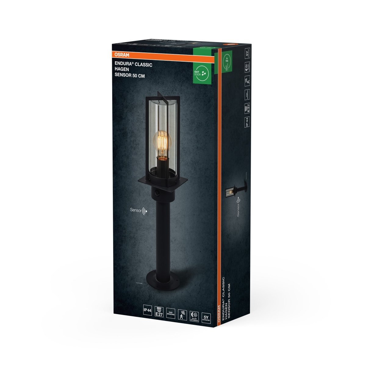 4099854709661 - Venkovní svítidlo ENDURA® Classic Hagen, šedá, 50 cm se senzorem - Venkovní dekorativní svítidlo - Czechia LEDVANCE e-shop