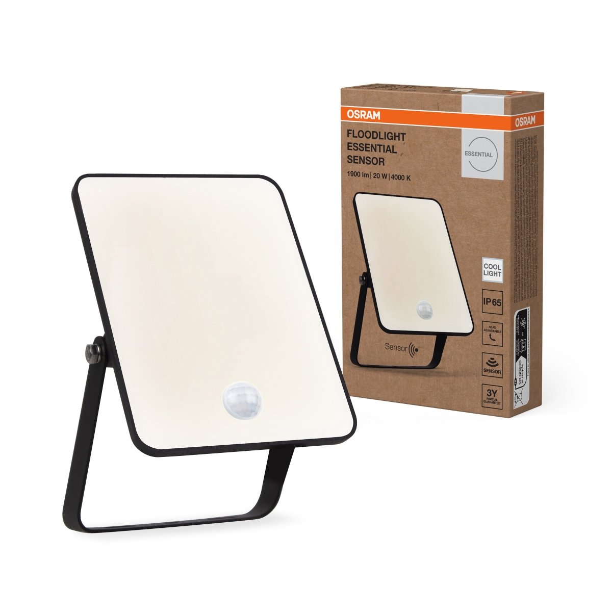 4099854430077 - Venkovní Svítidlo Essential se senzorem 20W, Studená Bílá - Nástěnné venkovní svítidlo - Czechia LEDVANCE e - shop