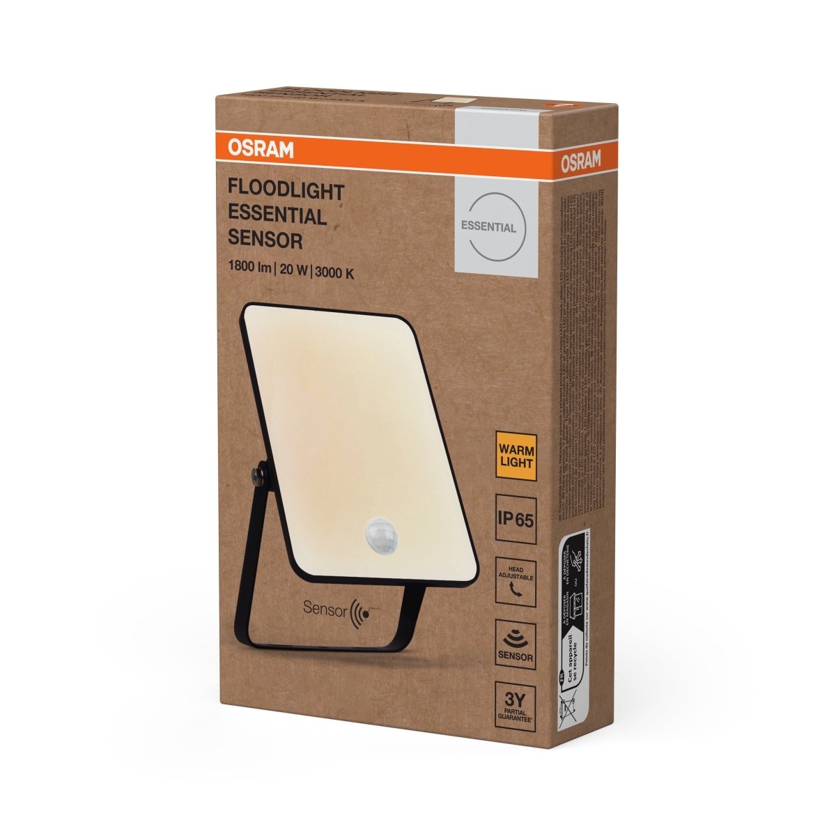 4099854430053 - Venkovní Svítidlo Essential se senzorem 20W, Teplá Bílá - Nástěnné venkovní svítidlo - Czechia LEDVANCE e - shop