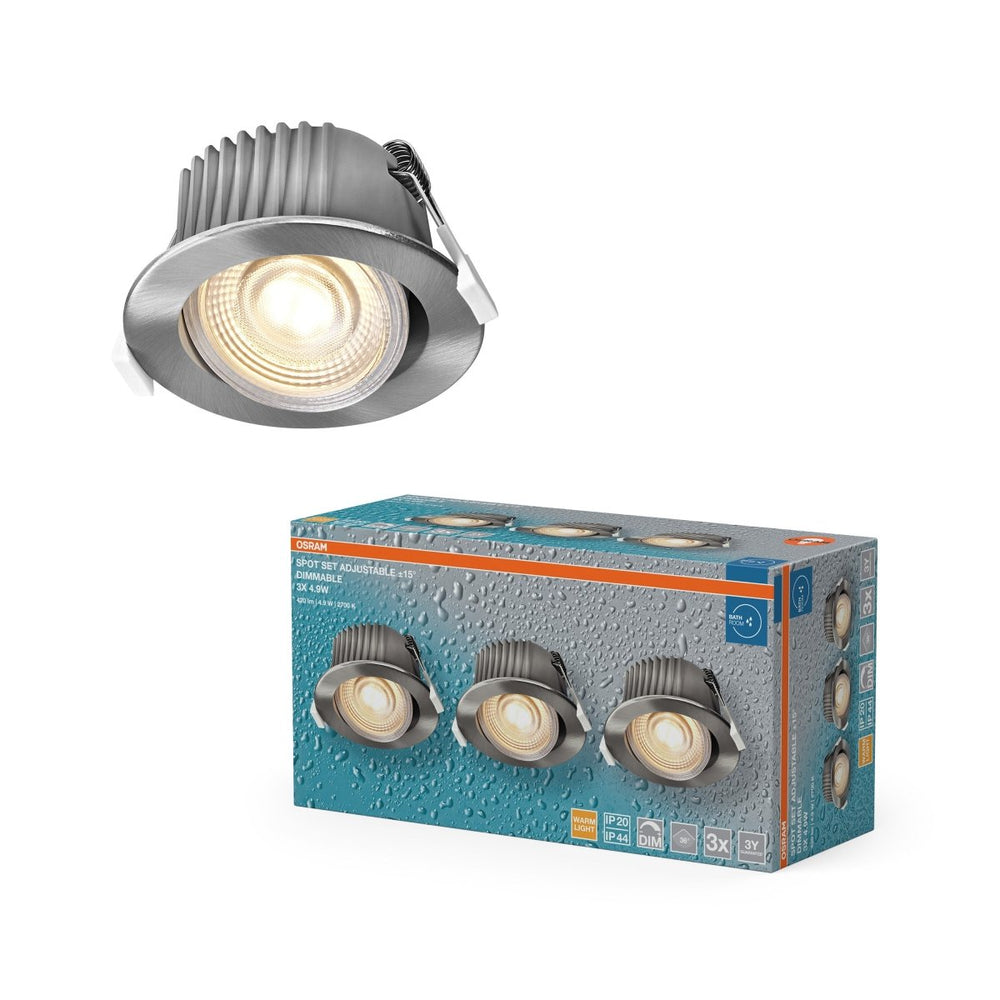 Vestavný LED reflektor DIM IP44 nastavitelný, teplá bílá, 36 °