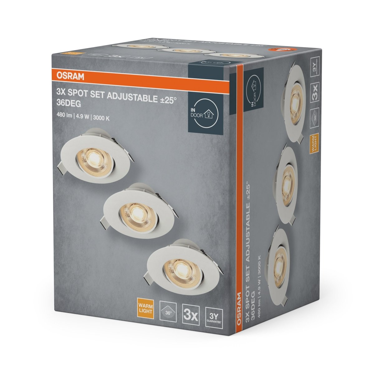 4099854612565 - Vestavný LED reflektor nastavitelný plastová 830, teplá bílá, bílá - Podhledové svítidlo - Czechia LEDVANCE e-shop