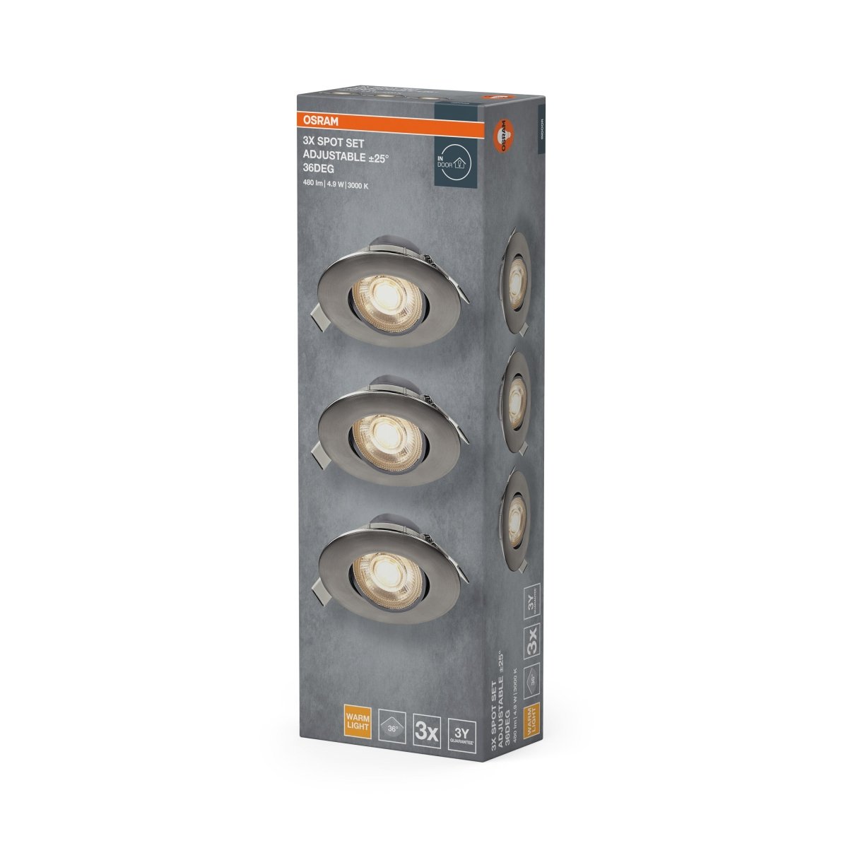4099854612589 - Vestavný LED reflektor nastavitelný plastová, teplá bílá, nikl - Podhledové svítidlo - Czechia LEDVANCE e-shop