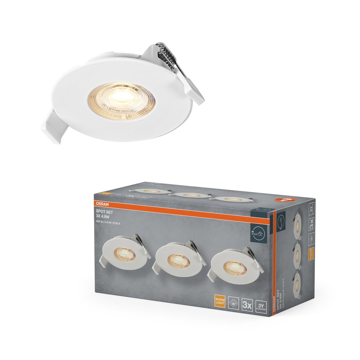 4099854595493 - Vestavný LED reflektor, teplá bílá, bílá - Podhledové svítidlo - Czechia LEDVANCE e-shop