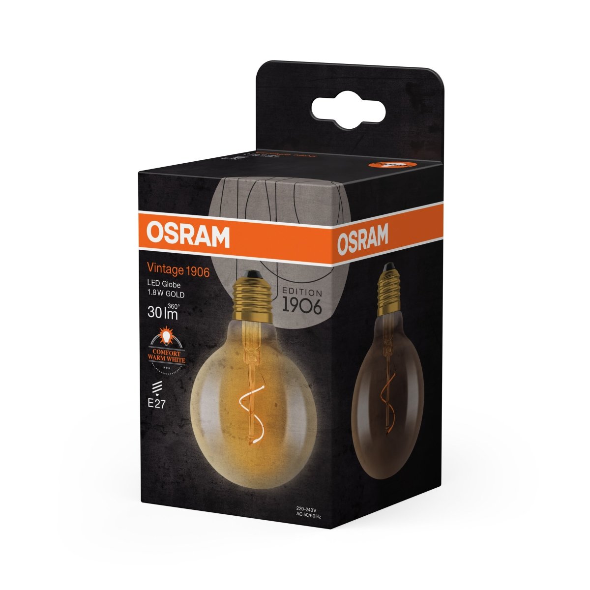 4099854551925 - Vintage LED žárovka 1906 Globe 80 Spiral Filament, 1.8W, Teplá bílá, Zlatá, E27 - Czechia LEDVANCE e - shop