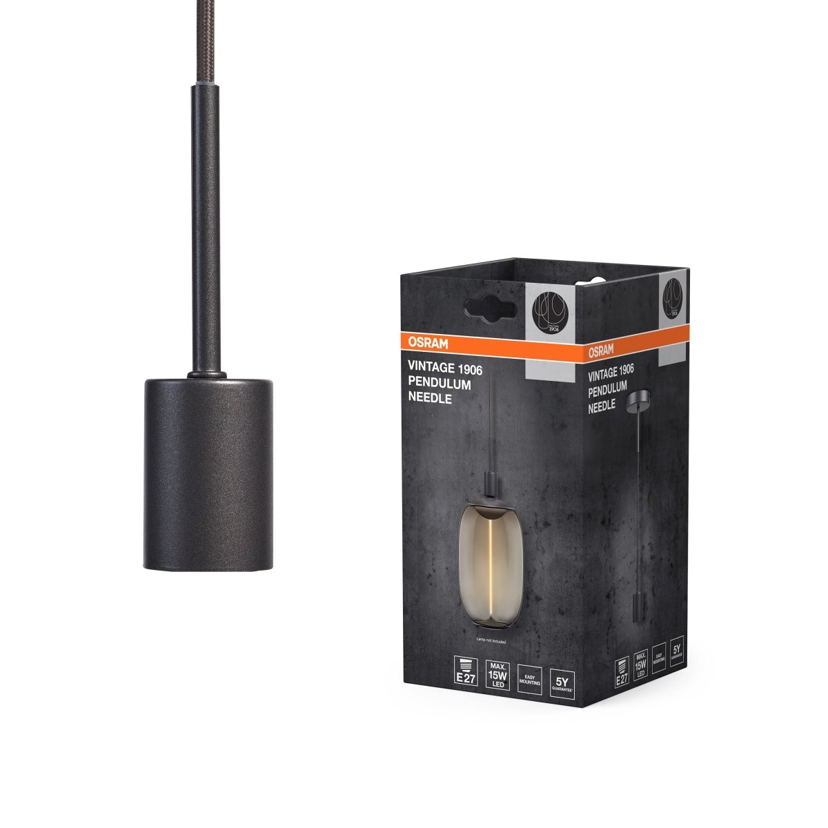 4099854419492 - Vintage tmavě šedé závěsné svítidlo E27 PENDULUM NEEDLE OSRAM - Lustr - LEDVANCE e - shop