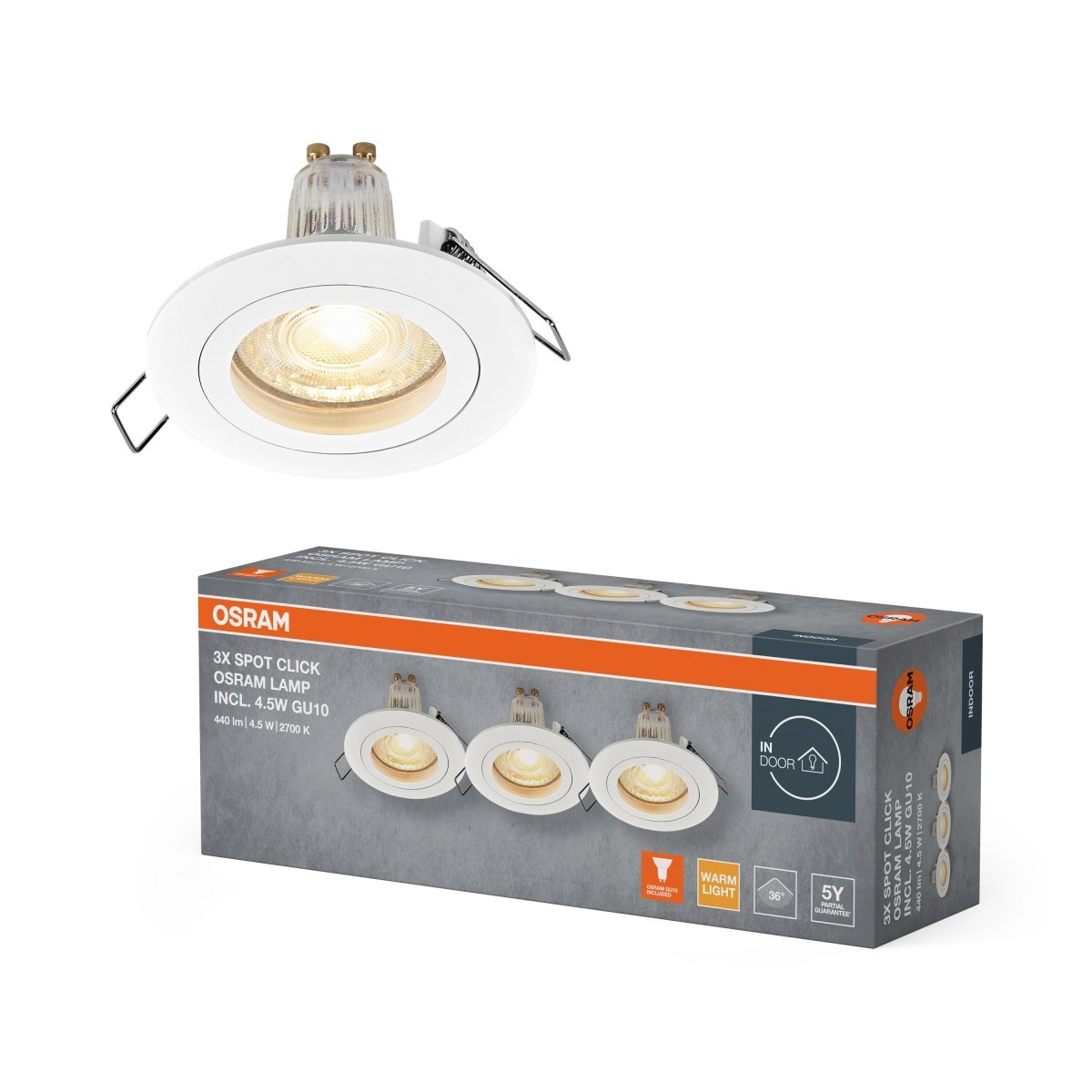 4058075853294 - Zapuštěné bodové svítidlo Click 4,5W, Bílé - Reflektor - Czechia LEDVANCE e - shop