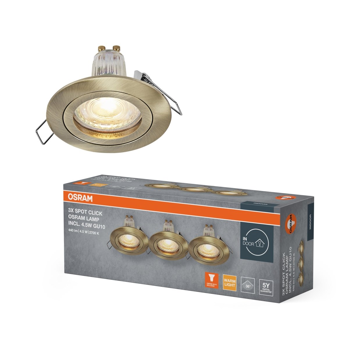 4058075853331 - Zapuštěné bodové svítidlo Click 4,5W, Zelená mosaz - Reflektor - Czechia LEDVANCE e - shop