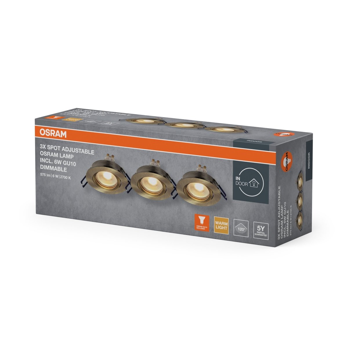 4058075853539 - Zapuštěné bodové svítidlo LED Click stmívatelné nastavitelné 6W, Zelená mosaz - Reflektor - Czechia LEDVANCE e - shop