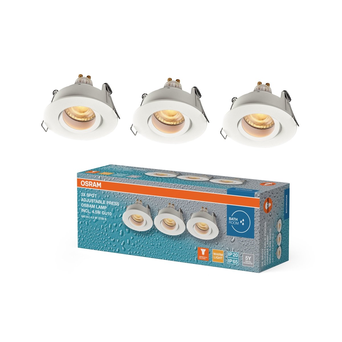 4058075854192 - Zapuštěné bodové svítidlo s žárovkou GU10 IP65 Press 4,5W, Bílý - Reflektor - Czechia LEDVANCE e - shop