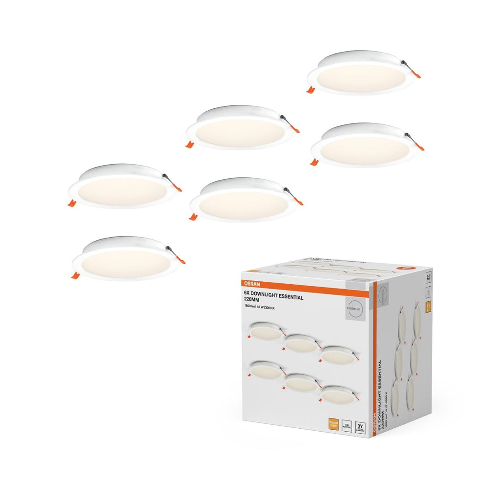 Zapuštěné podhledové LED svítidlo Essential 18W, Teplá Bílá