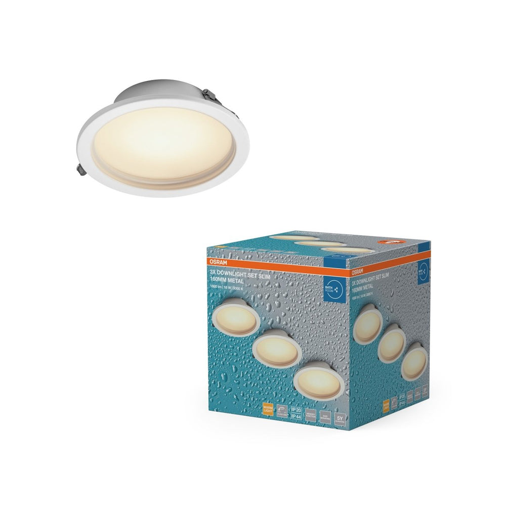 Zapuštěné podhledové LED svítidlo IP44 Slim 18W, Kovové, Bílé