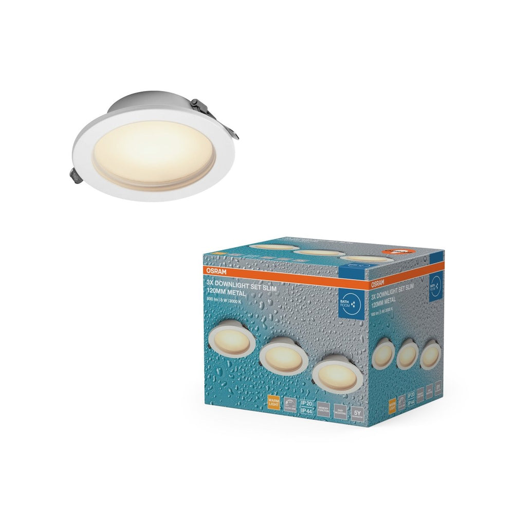 Zapuštěné podhledové LED svítidlo IP44 Slim 8W, Kovové, Bílé
