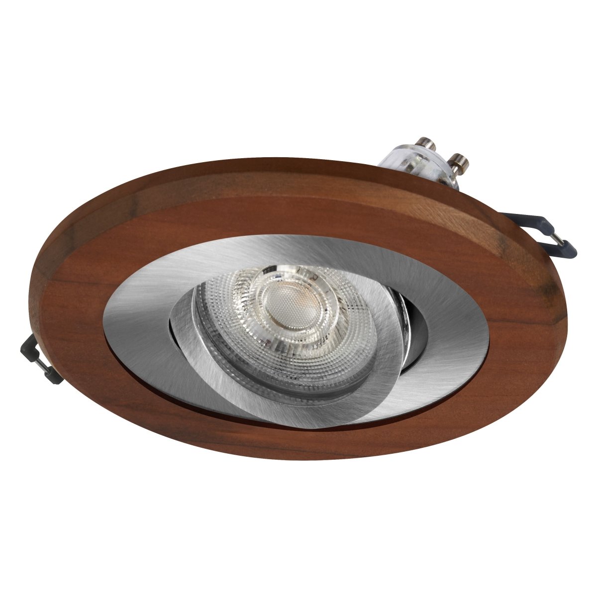 4058075854055 - Zapuštěný bodový reflektor Wood 4,5W, Tmavé dřevo, Saténový nikl - Reflektor - Czechia LEDVANCE e - shop
