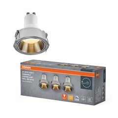 4058075854178 - Zapuštěný bodový set PAR11 s žárovkou GU10 Stmívatelný 3W, Saténový nikl - Reflektor - Czechia LEDVANCE e - shop