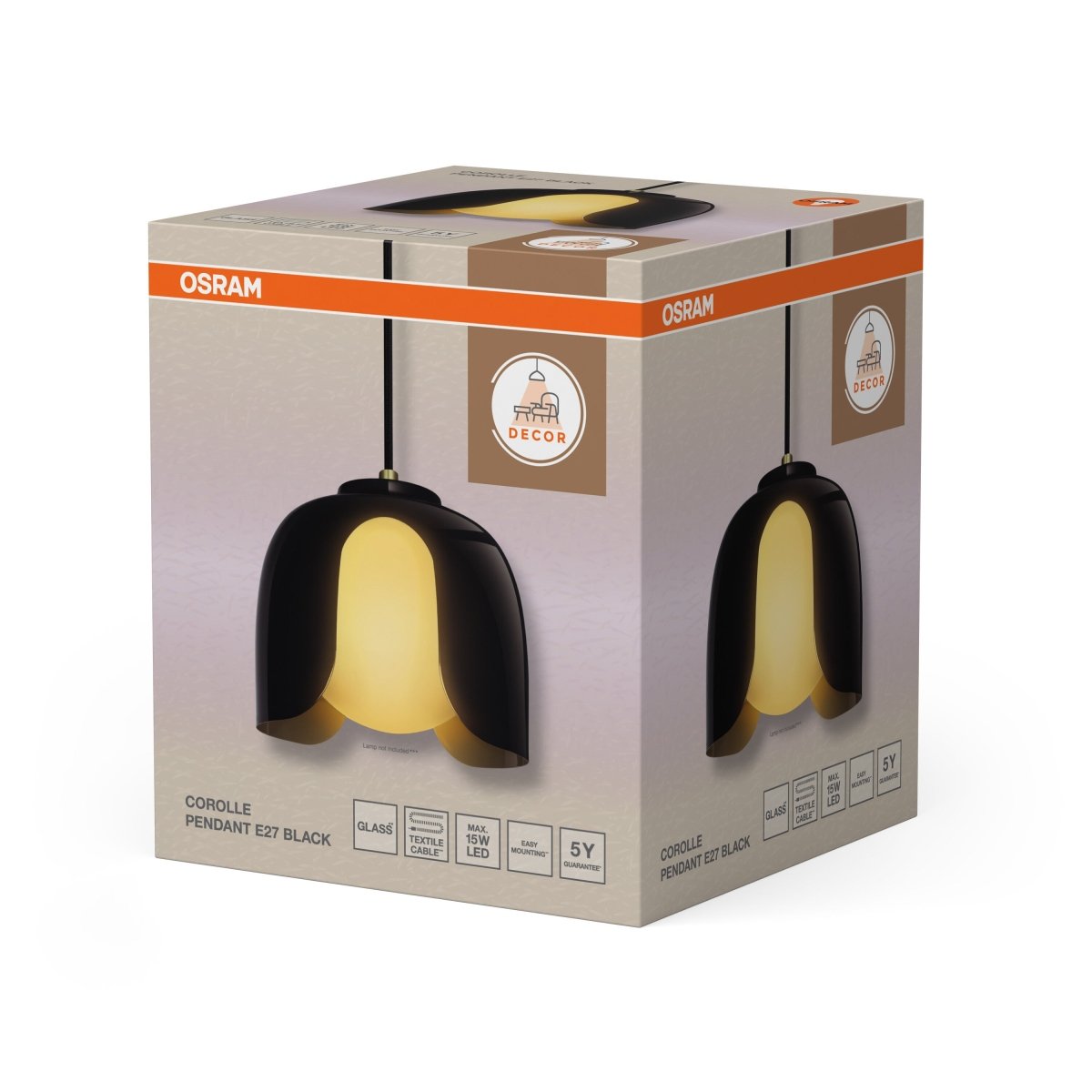 4058075849105 - Závěsné svítidlo Corolle, 1x E27, Černé - Czechia LEDVANCE e - shop