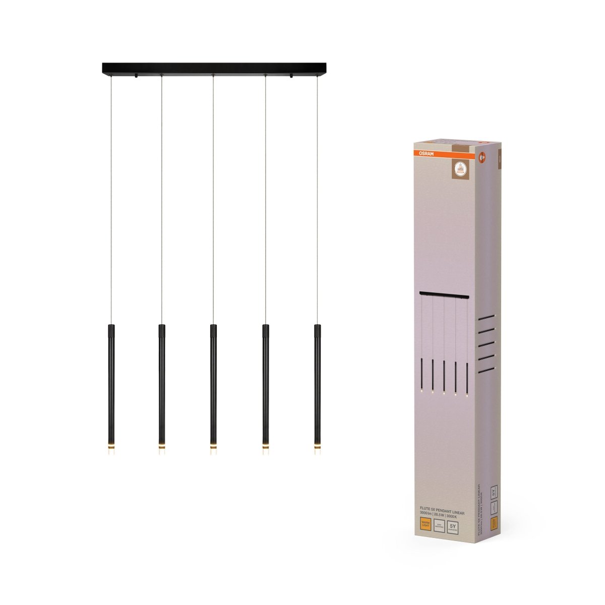4058075857513 - Závěsné svítidlo Decor Flute Pendant, černá, teplá bílá - Závěsné - Czechia LEDVANCE e-shop
