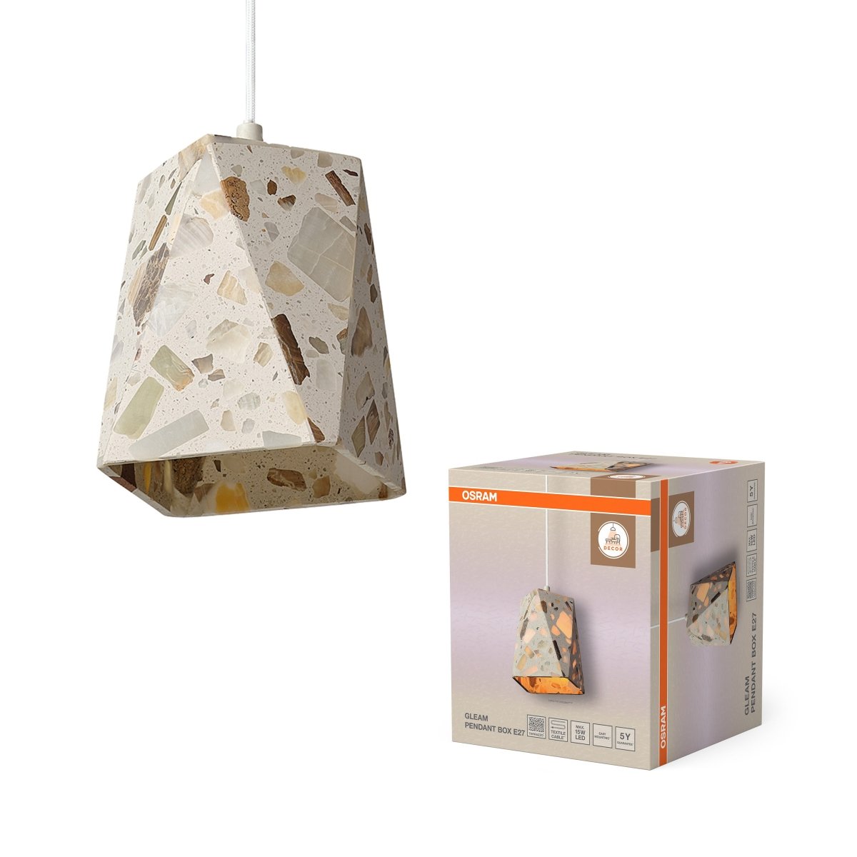 4058075846685 - Závěsné svítidlo Gleam Box, 1x E27, Bílé - Czechia LEDVANCE e - shop