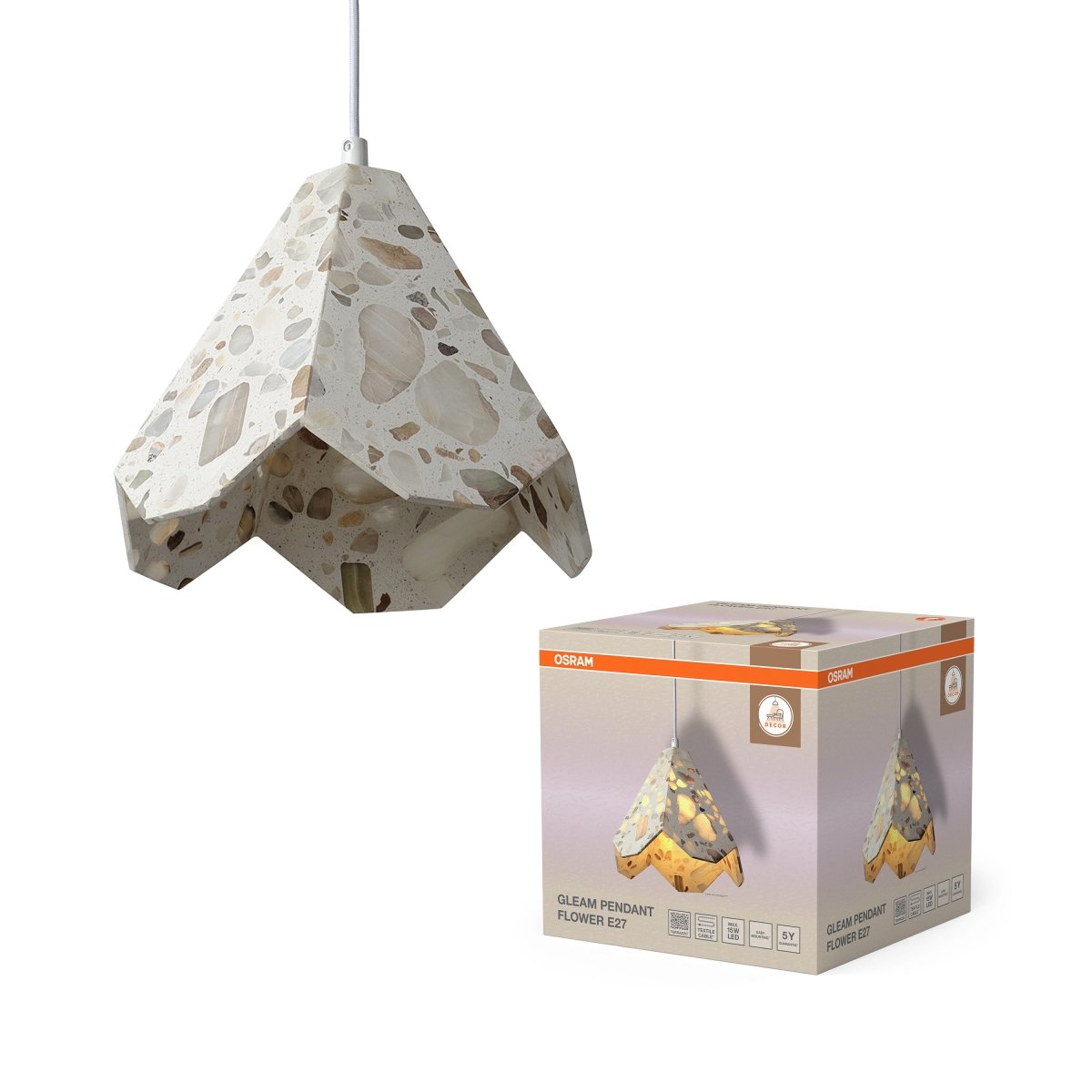 4058075846708 - Závěsné svítidlo Gleam Flower, 1x E27, Bílé - Czechia LEDVANCE e - shop