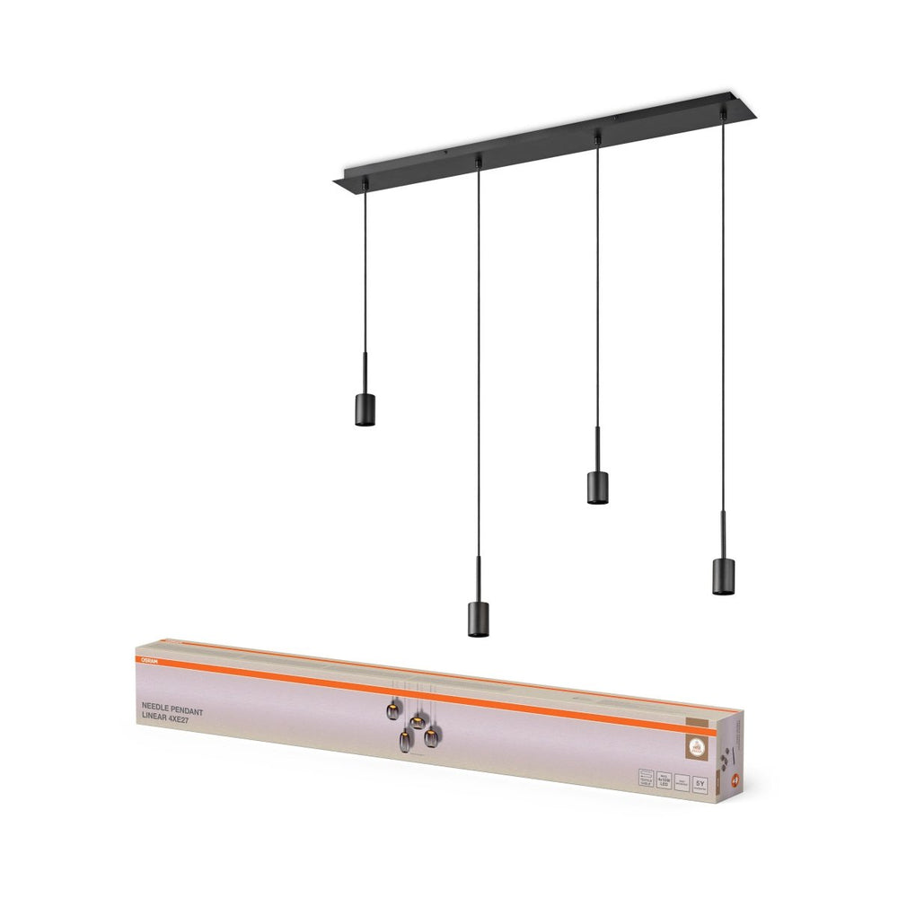 Závěsné svítidlo  Needle Linear, 4x E27, Tmavě šedé