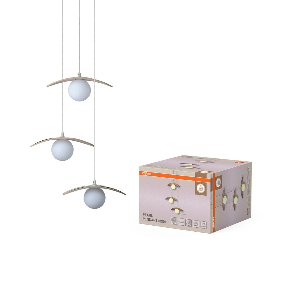 Závěsné svítidlo Pearl, 3x G9, Béžové