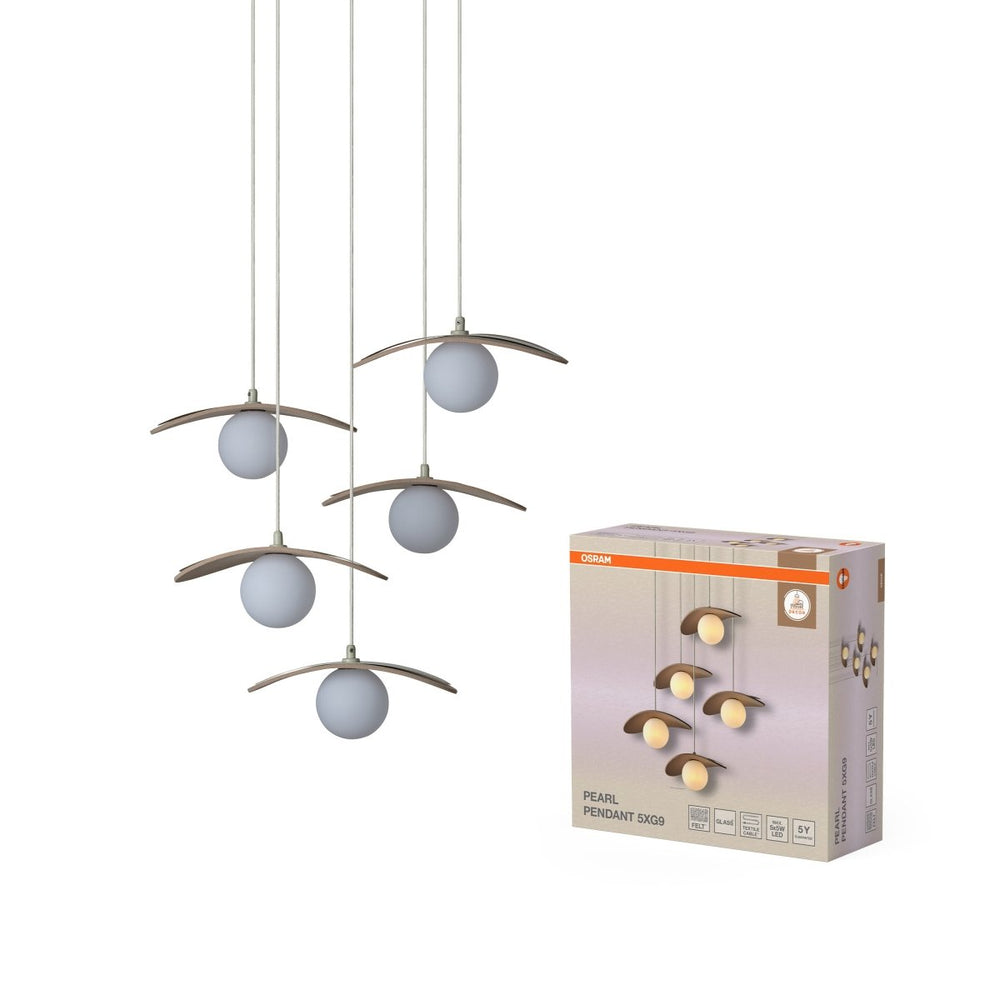 Závěsné svítidlo Pearl, 5x G9, Béžové