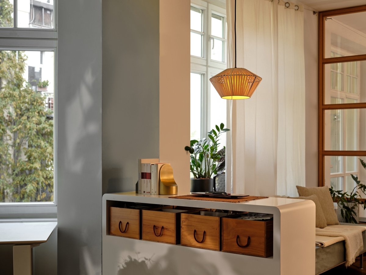 4058075847941 - Závěsné svítidlo Stripes 305mm, 1x E27, Béžové - Czechia LEDVANCE e - shop