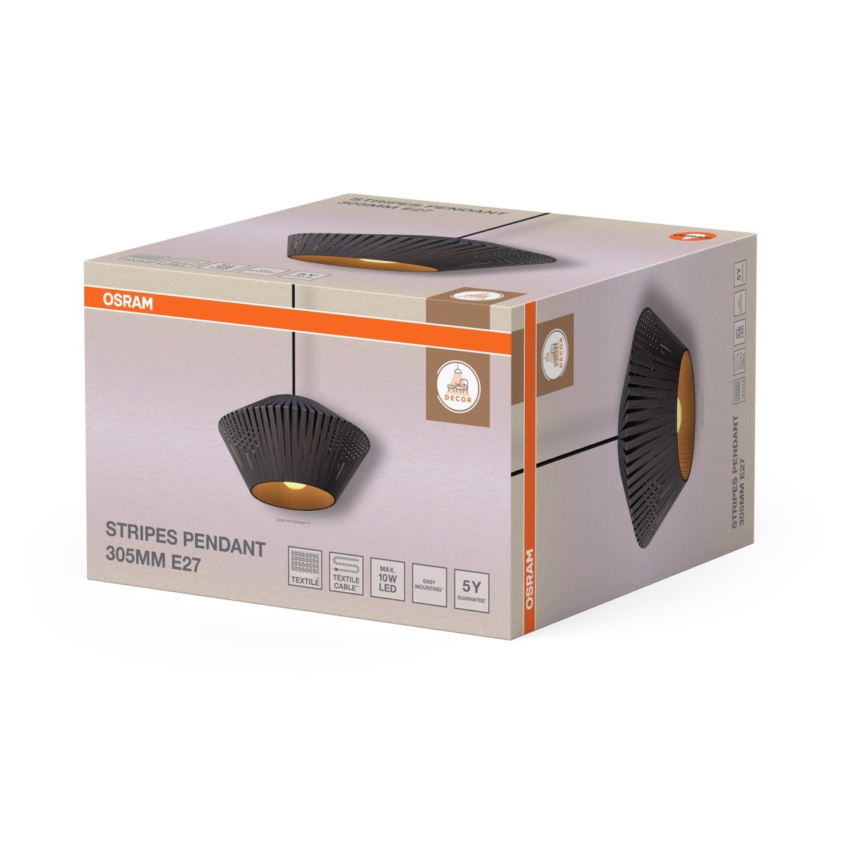 4058075848047 - Závěsné svítidlo Stripes 305mm, 1x E27, Tmavě šedé - Czechia LEDVANCE e - shop