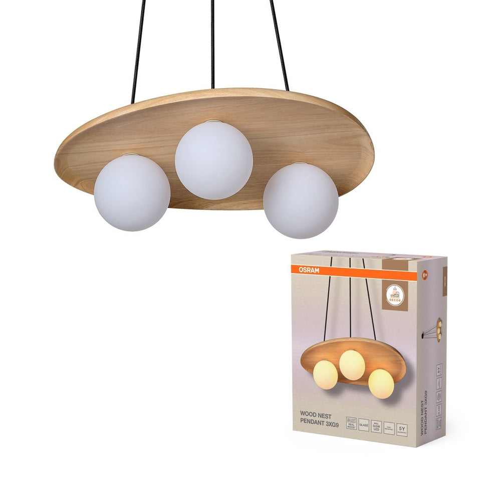 Závěsné svítidlo Wood Nest, 1x G9, Hnědé