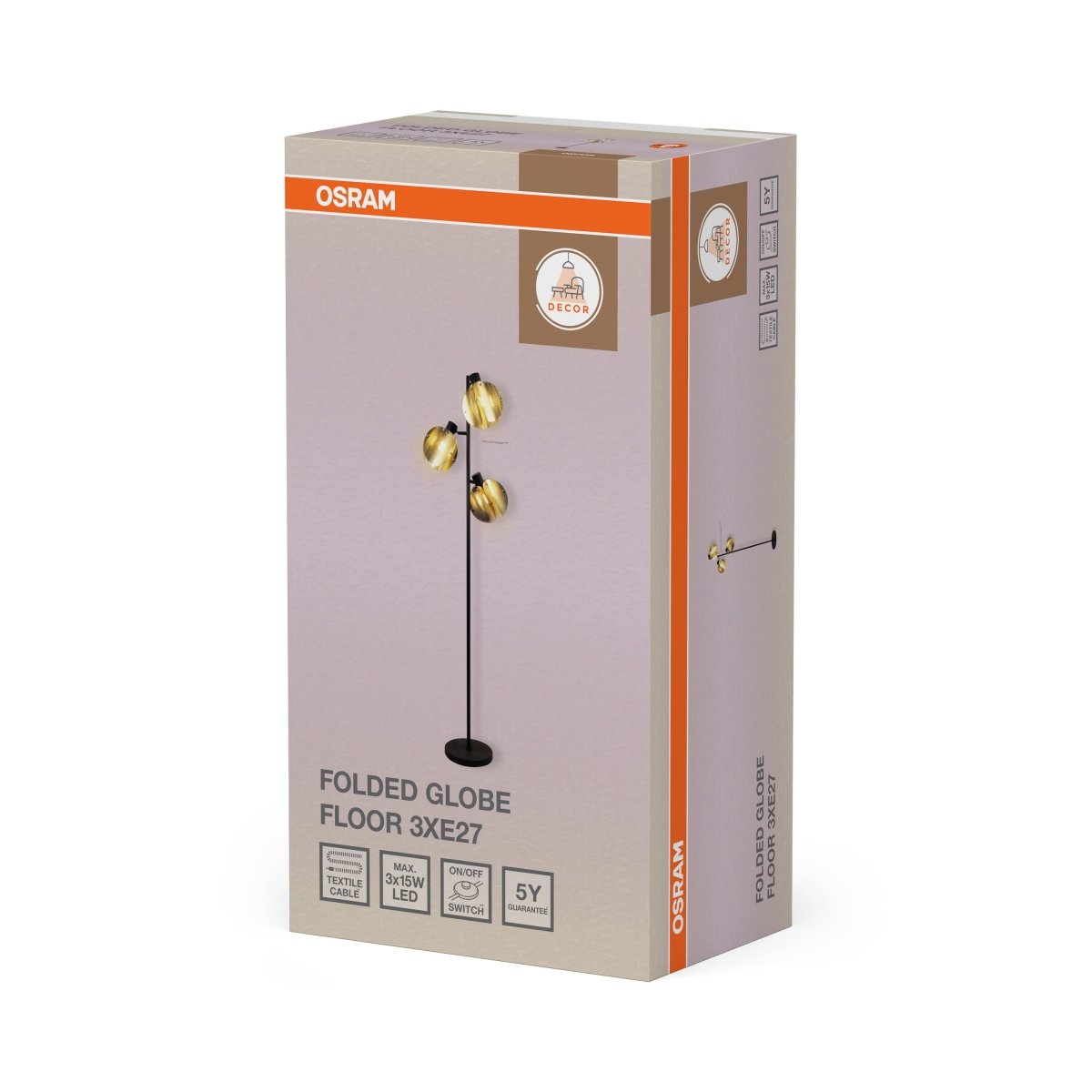 4058075852310 - Zlatá stolní lampa Globe Skládaný design 3xE27 - Stojací lampa - Czechia LEDVANCE e - shop