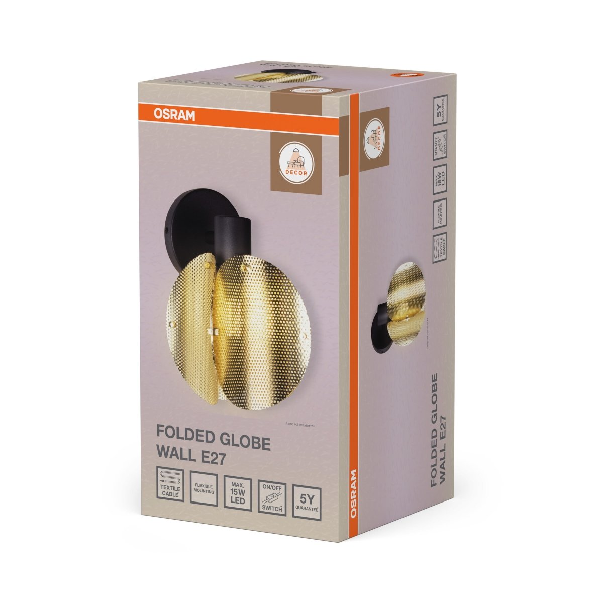 4058075852358 - Zlaté nástěnné svítidlo Globe Skládaný design - Nástěnné svítidlo - Czechia LEDVANCE e - shop